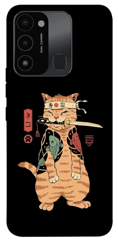 Чохол на TECNO Spark 8C Кіт-самурай фото 1 з 1