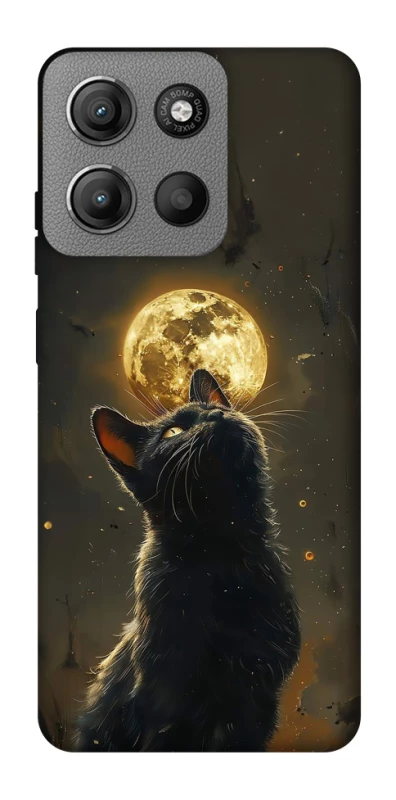 Чохол на Motorola Moto G15 Power Кіт під місяцем v2 фото 1 з 1