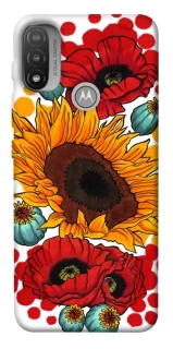 Чохол на Motorola Moto E20 Соняшники та маки фото 1 з 1