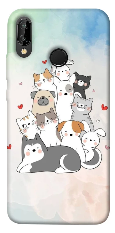 Чохол на Huawei P20 Lite Funny Pets ver.2 фото 1 з 1