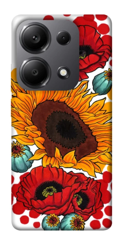 Чохол на Xiaomi Redmi Note 13 Pro 5G Соняшники та маки фото 1 з 1