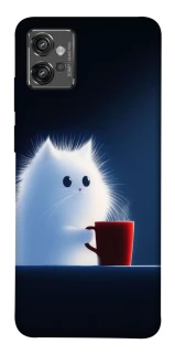 Чехол на Motorola Moto G32 Чехол кот с кофе фото 1 из 1