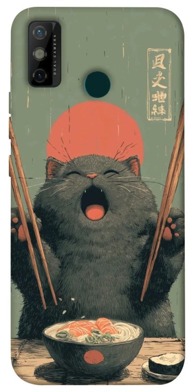 Чохол на TECNO Spark 6 Go Hungry Cat фото 1 з 1