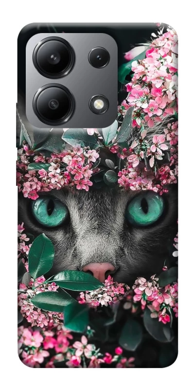 Чохол на Xiaomi Redmi Note 13 4G Кіт в квітах фото 1 з 1