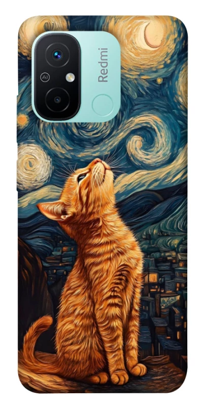 Чохол на Xiaomi Redmi 12C / Poco C55 van gogh cat фото 1 з 1
