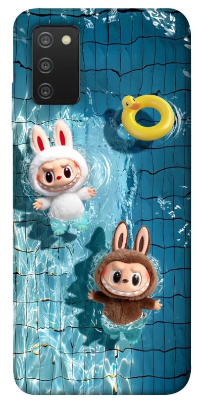 Чехол на Samsung Galaxy A03s Labubu in the pool фото 1 из 1