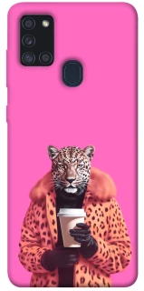 Чехол на Samsung Galaxy A21s Леопард с кофе фото 1 из 1