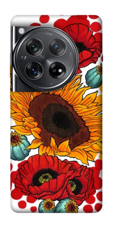 Чехол на OnePlus 12 Подсолнечники и маки фото 1 из 1