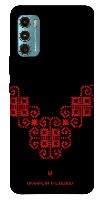Чехол на Motorola Moto G60 Черно-красная вышиванка фото 1 из 1