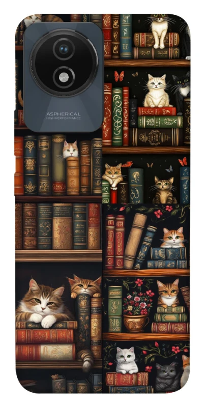 Чохол на Vivo Y02 Cats & Books фото 1 з 1