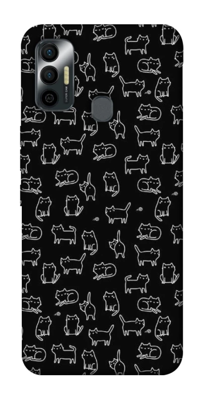 Чехол на TECNO Spark 7 Black Cats фото 1 из 1