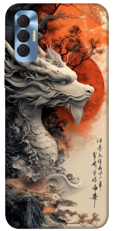 Чехол на TECNO Spark 8P white dragon фото 1 из 1