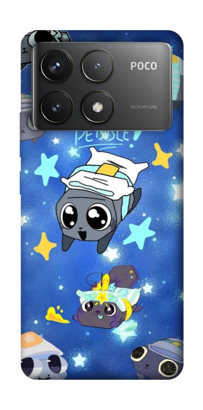 Чохол на Xiaomi Poco F6 Pro Pebble kitten stars фото 1 з 1