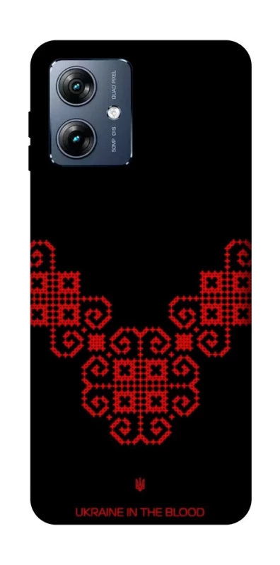 Чохол на Motorola Moto G54 Power Чорно-червона вишиванка фото 1 з 1