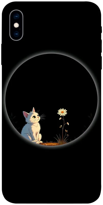 Чехол на Apple iPhone X (5.8") Cat and flower фото 1 из 1