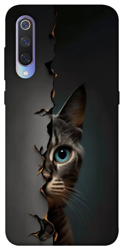 Чехол на Xiaomi Mi 9 Кот-подглядыватель v2 фото 1 из 1