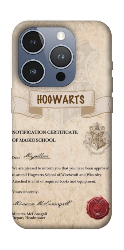 Чехол на Apple iPhone 16 Pro The Hogwarts acceptance letter фото 1 из 1