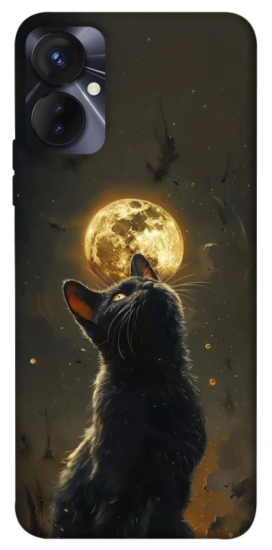 Чохол на TECNO Spark 9 Pro (KH7n) Кіт під місяцем v2 фото 1 з 1