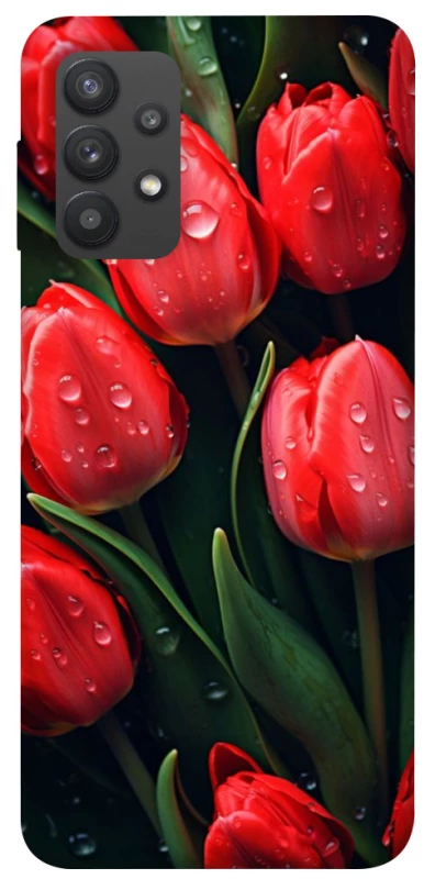 Чехол на Samsung Galaxy A32 (A325F) 4G Красные тюльпаны фото 1 из 1