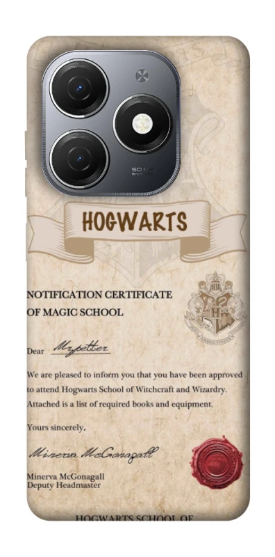 Чехол на TECNO Spark 20 The Hogwarts acceptance letter фото 1 из 1