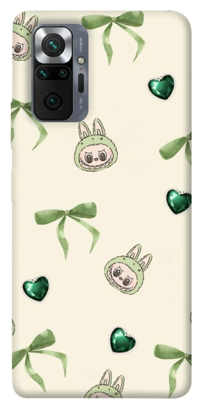 Чохол на Xiaomi Redmi Note 10 Pro Labubu Green Heart фото 1 з 1