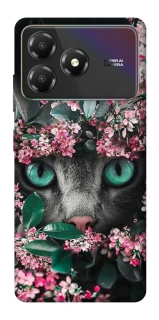 Чохол на ZTE Blade A36 Кіт в квітах фото 1 з 1
