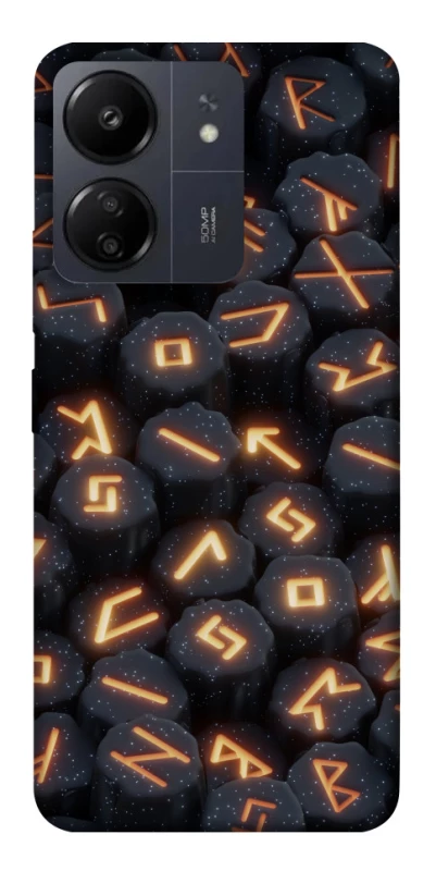 Чехол на Xiaomi Poco C65 Огненые руны фото 1 из 1