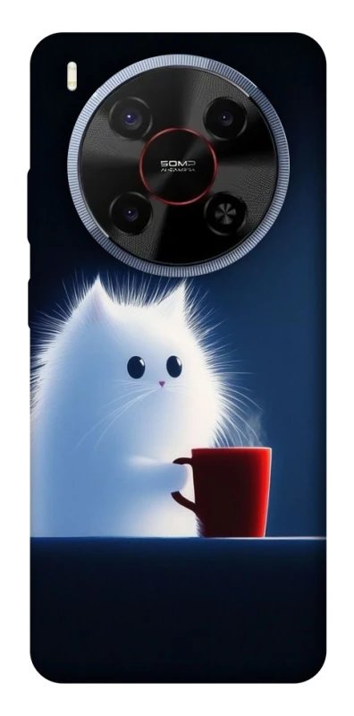 Чехол на ZTE Blade V70 Max Чехол кот с кофе фото 1 из 1