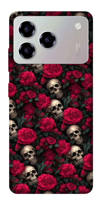 Чохол на ZTE Blade A76 Черепа та рози фото 1 з 1