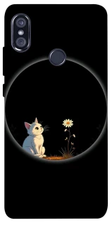 Чехол на Xiaomi Redmi Note 5 Pro / Note 5 (AI Dual Camera) Cat and flower фото 1 из 1