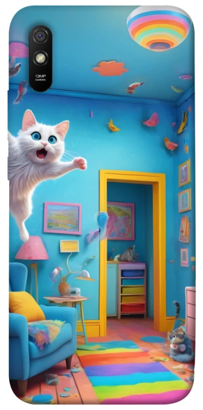 Чехол на Xiaomi Redmi 9A crazy cat фото 1 из 1