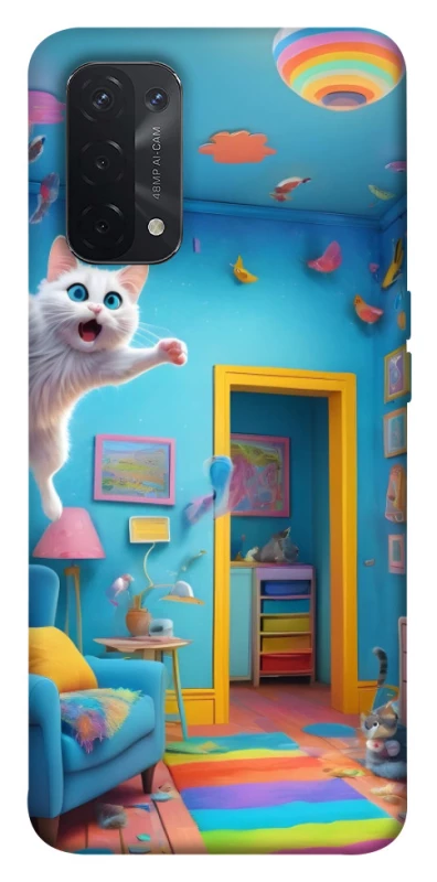 Чохол на Oppo A54 5G / A74 5G crazy cat фото 1 з 1