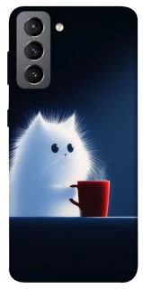 Чехол на Samsung Galaxy S21 FE Чехол кот с кофе фото 1 из 1