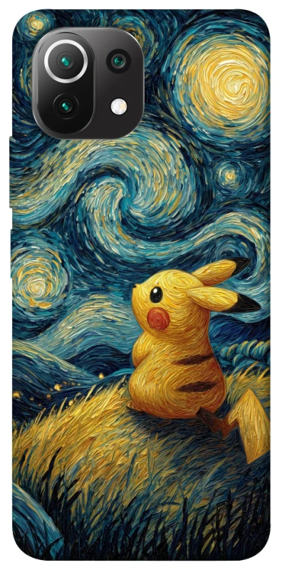 Чехол на Xiaomi Mi 11 Lite Pikachu and Van Gogh фото 1 из 1
