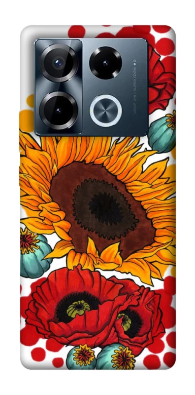 Чохол на Infinix Note 40 Pro 4G Соняшники та маки фото 1 з 1