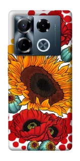 Чохол на Infinix Note 40 Pro 4G Соняшники та маки фото 1 з 1