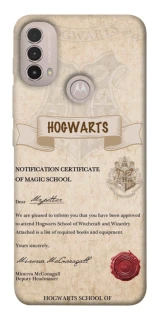 Чехол на Motorola Moto E40 The Hogwarts acceptance letter фото 1 из 1