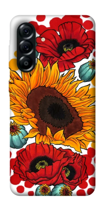 Чехол на Samsung Galaxy A57 5G Подсолнечники и маки фото 1 из 1