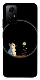 Чохол на Xiaomi Redmi Note 12S Cat and flower фото 1 з 1