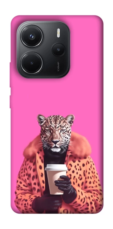 Чехол на Xiaomi Redmi Note 14 4G (Int. version) Леопард с кофе фото 1 из 1