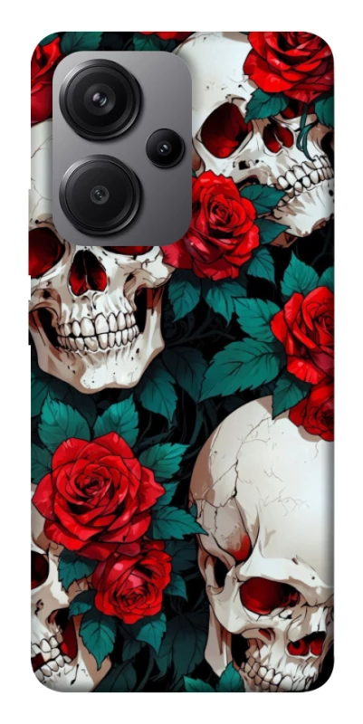 Чехол на Xiaomi Redmi Note 13 Pro+ skull and rose фото 1 из 1
