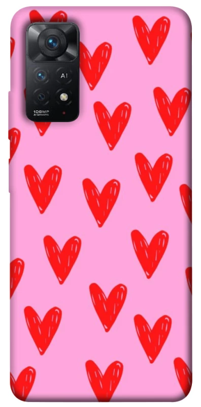 Чохол на Xiaomi Redmi Note 11 Pro 4G/5G Red hearts 2 фото 1 з 1