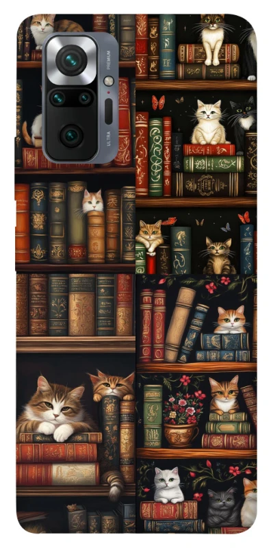 Чехол на Xiaomi Redmi Note 10 Pro Cats & Books фото 1 из 1