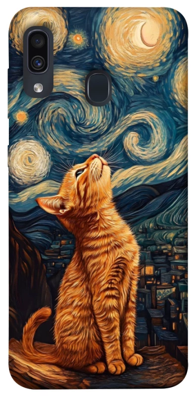 Чехол на Samsung Galaxy A20 / A30 van gogh cat фото 1 из 1