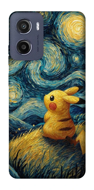 Чохол на Motorola Moto E15 Pikachu and Van Gogh фото 1 з 1