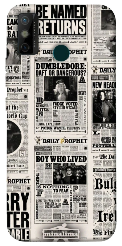Чохол на TECNO Spark 6 Go Harry Potter newspaper фото 1 з 1