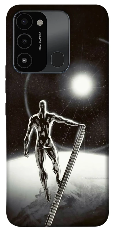 Чехол на TECNO Spark 8C Серебряный сёрфер фото 1 из 1