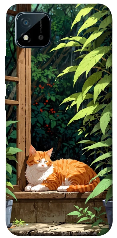 Чехол на Realme C20 red cat фото 1 из 1