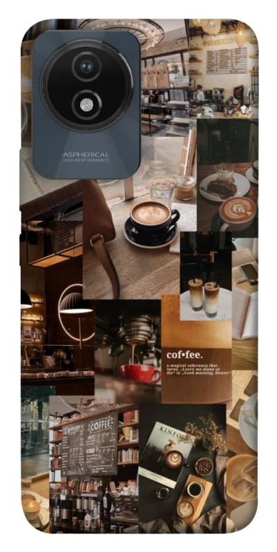 Чохол на Vivo Y02 Coffee collage ver.2 фото 1 з 1