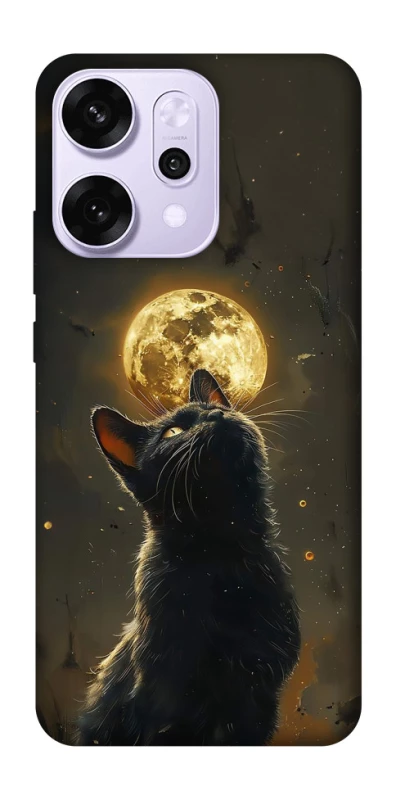 Чохол на Oppo Reno 14 Pro Кіт під місяцем v2 фото 1 з 1